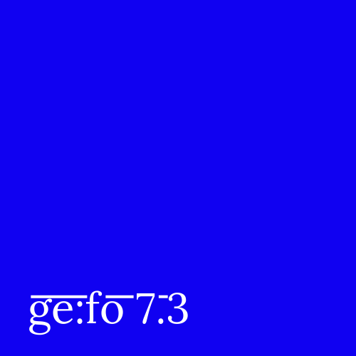 Royal blue square with issue number